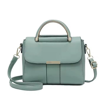 Lightweight PU Leather Crossbody Bag - Solid Color Shoulder Messenger