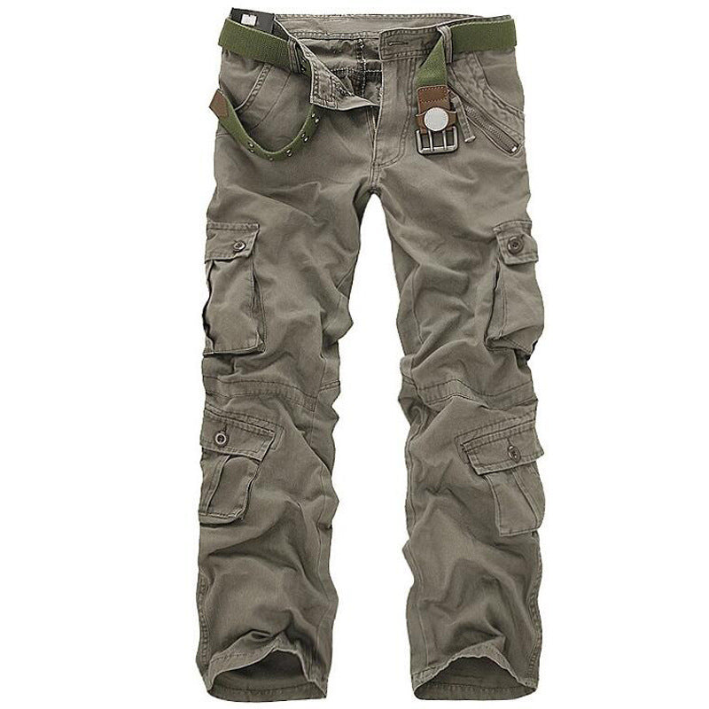 Women's Cotton Blend Cargo Pants - Loose Fit Wide Leg Trousers