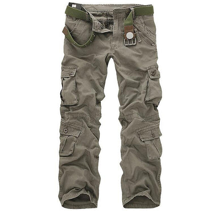Women's Cotton Blend Cargo Pants - Loose Fit Wide Leg Trousers