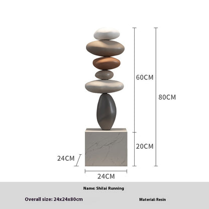 Modern Resin Floor Sculpture - Decorative Home Accent Piece