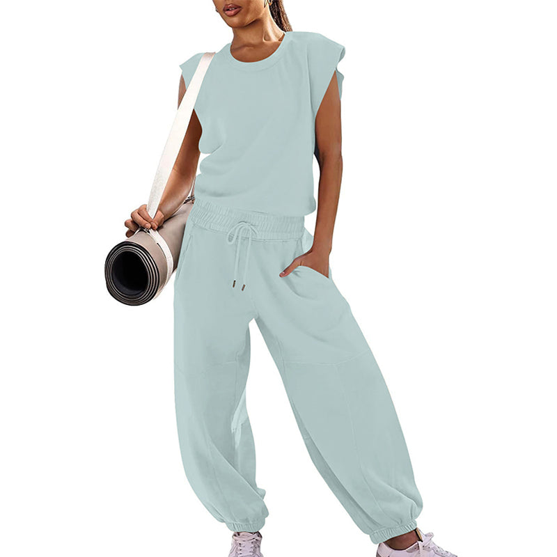 Sleeveless Backless Jumpsuit - Loose Fit with Elastic Waist and Pockets