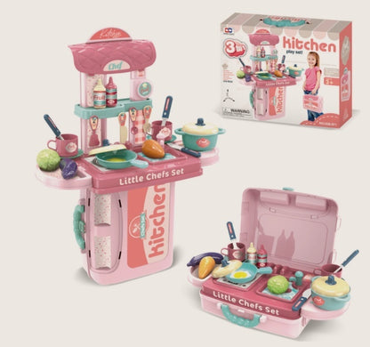 Kids Role Play Toy Set with Handbag – Kitchen, Tools, Makeup & More