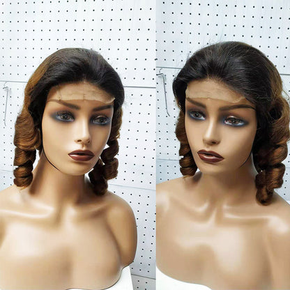 Double Drawn Funmi Hair Wigs Lace Wig Spring Curly - Real Human Hair Brazilian