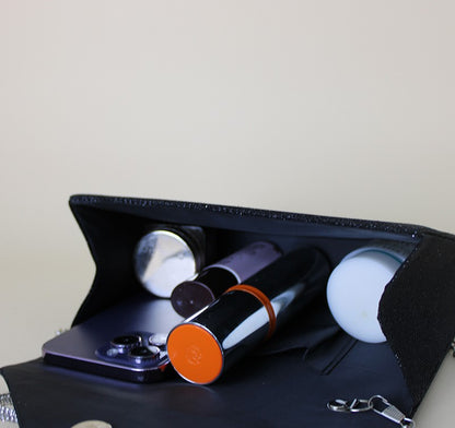 Women's Evening Clutch - Diamond Embellished Chain Shoulder Bag