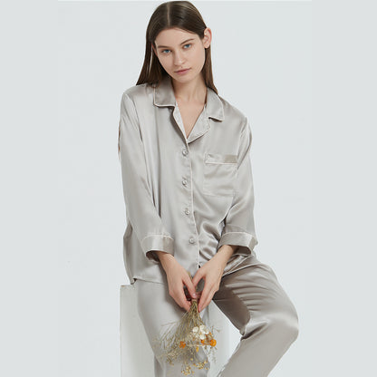 100% Mulberry Silk Couple's Pajama Set - Long Sleeve