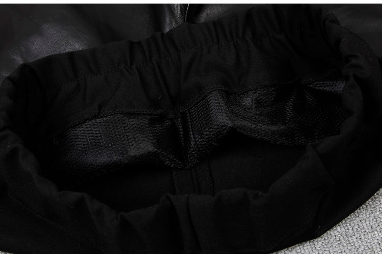 Stitching Stretch Pencil Pants - Women's Sheepskin Leather Trousers