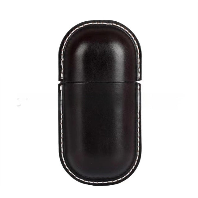 Retro First Layer Cowhide Leather Glasses Case - Artistic Design with Genuine Leather