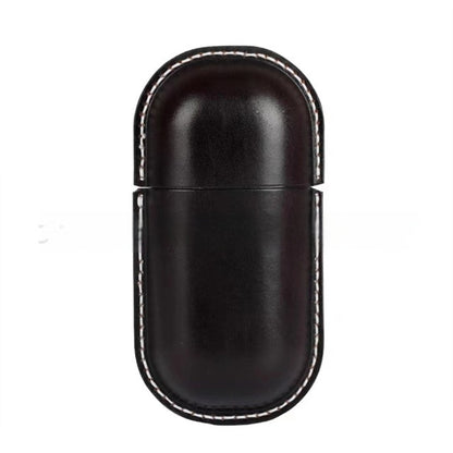 Retro First Layer Cowhide Leather Glasses Case - Artistic Design with Genuine Leather