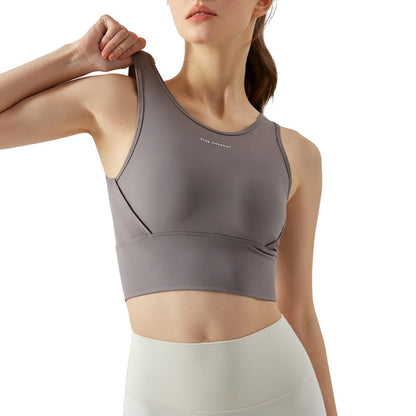 Women's Sports Bra with Chest Pad - 3/4 Cup Wireless Vest Style