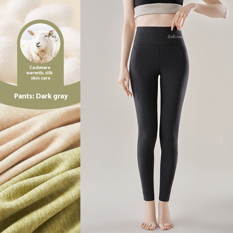 Dralon Silk Seamless Cashmere Trousers - Body Shaping Leggings for Women