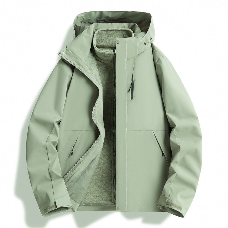 Three-in-One Fleece-Lined Thick Coat for Couples