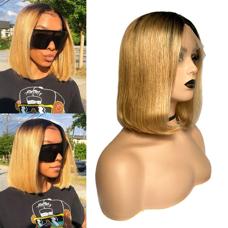 Color Bob Wig - Real Human Hair with Hand-Woven Construction