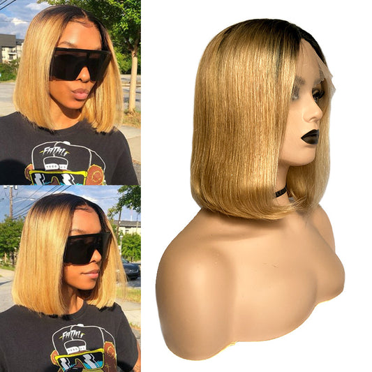 Color Bob Wig - Real Human Hair with Hand-Woven Construction