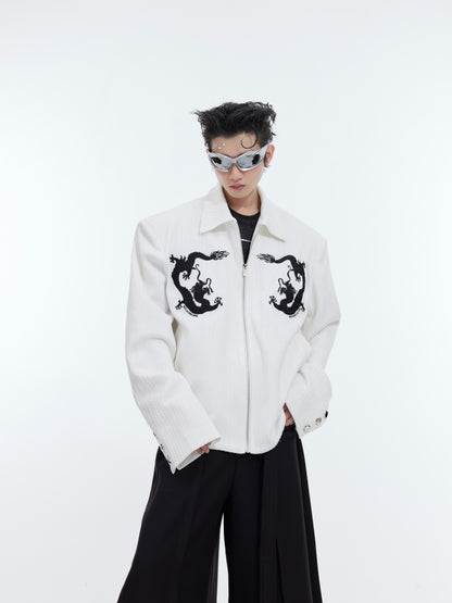 Men's Deconstructed Textured Jacket - Contemporary Asymmetric Design