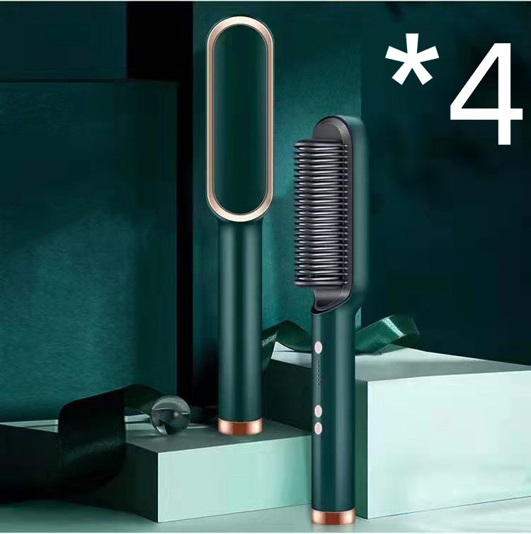 2-in-1 Hair Straightener & Curling Comb | Tourmaline Ceramic | Negative Ion Electric Hair Brush