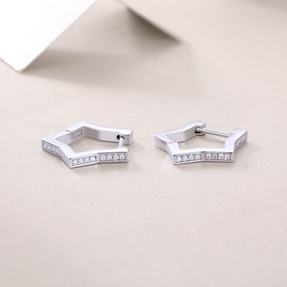 Moissanite Star Stud Earrings - S925 Sterling Silver Platinum Plated