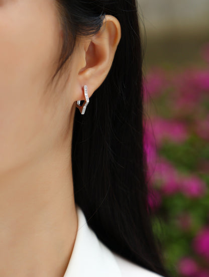 Moissanite Star Stud Earrings - S925 Sterling Silver Platinum Plated