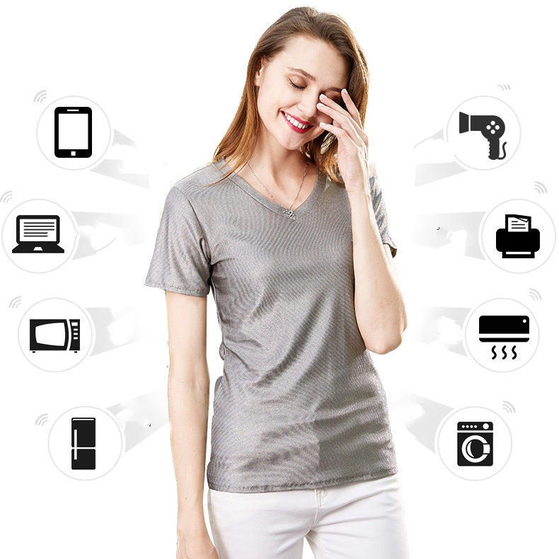 Silver Fiber Radiation Protection Shirt - Unisex Short Sleeve Top