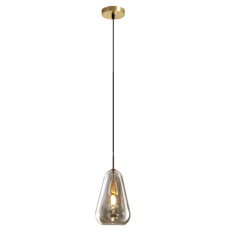 Copper Glass Pendant Light - Single Head Ceiling Fixture