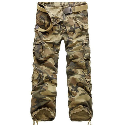 Women's Cotton Blend Cargo Pants - Loose Fit Wide Leg Trousers