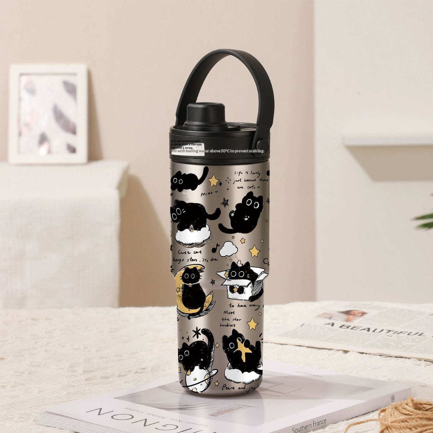 Insulated Straw Tumbler with Ceramic or Stainless Steel Liner - 725ml