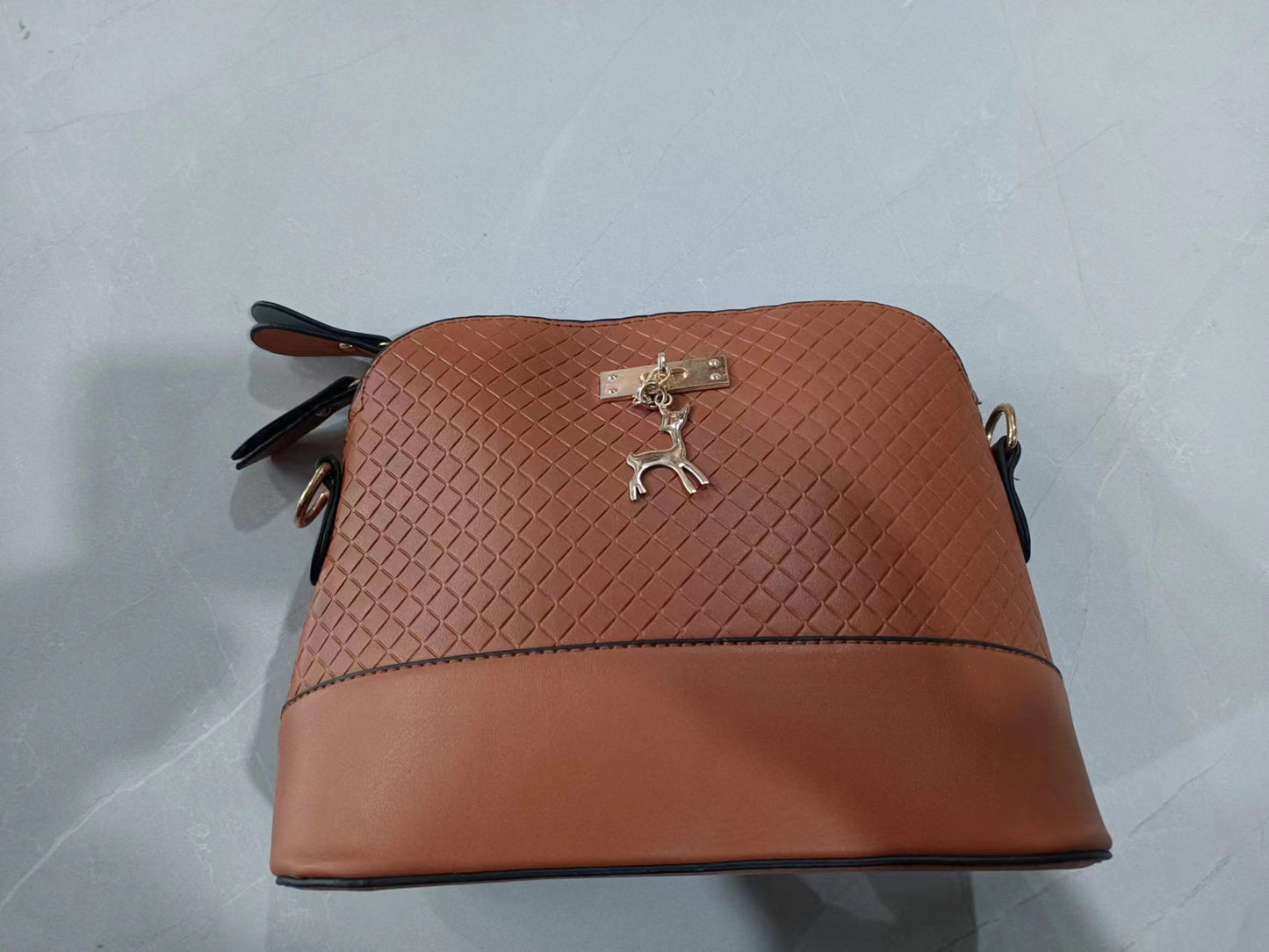 Compact PU Leather Crossbody Bag - Portable Horizontal Square Handbag