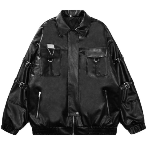 Women's PU Leather Jacket - Quilted and Regular Style Coat