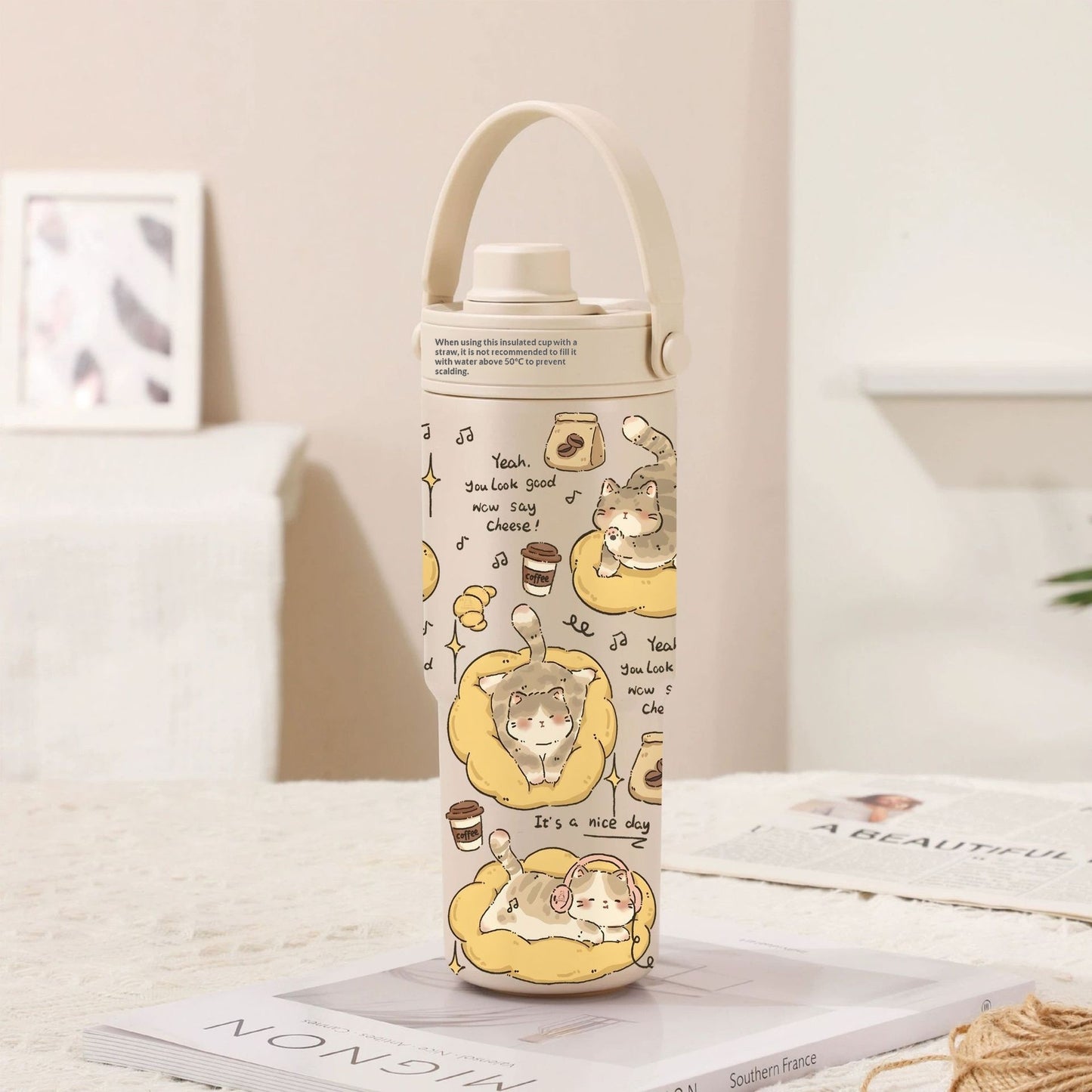 Insulated Straw Tumbler with Ceramic or Stainless Steel Liner - 725ml