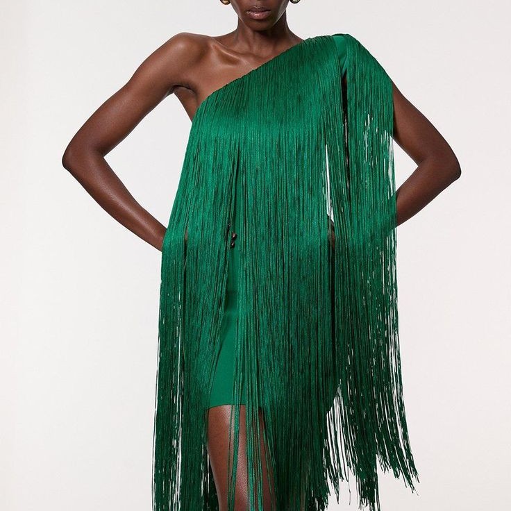 Sleeveless Asymmetric Tassel Midi Dress | Mid-Rise Party Dress