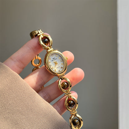 Women's Pearl Bracelet Watch - Elegant Chain Design Timepiece