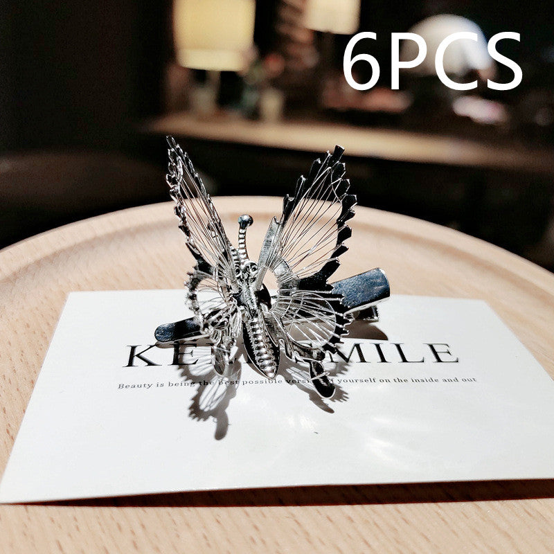 Moving Butterfly Hairpin Headdress - Alloy with White Crystal Electroplating
