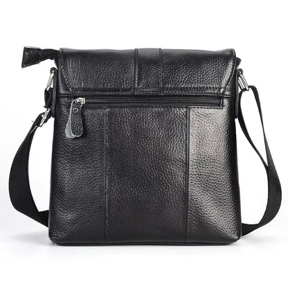 Men's Genuine Leather Crossbody Messenger Bag - Top Grain Cowhide Shoulder Bag