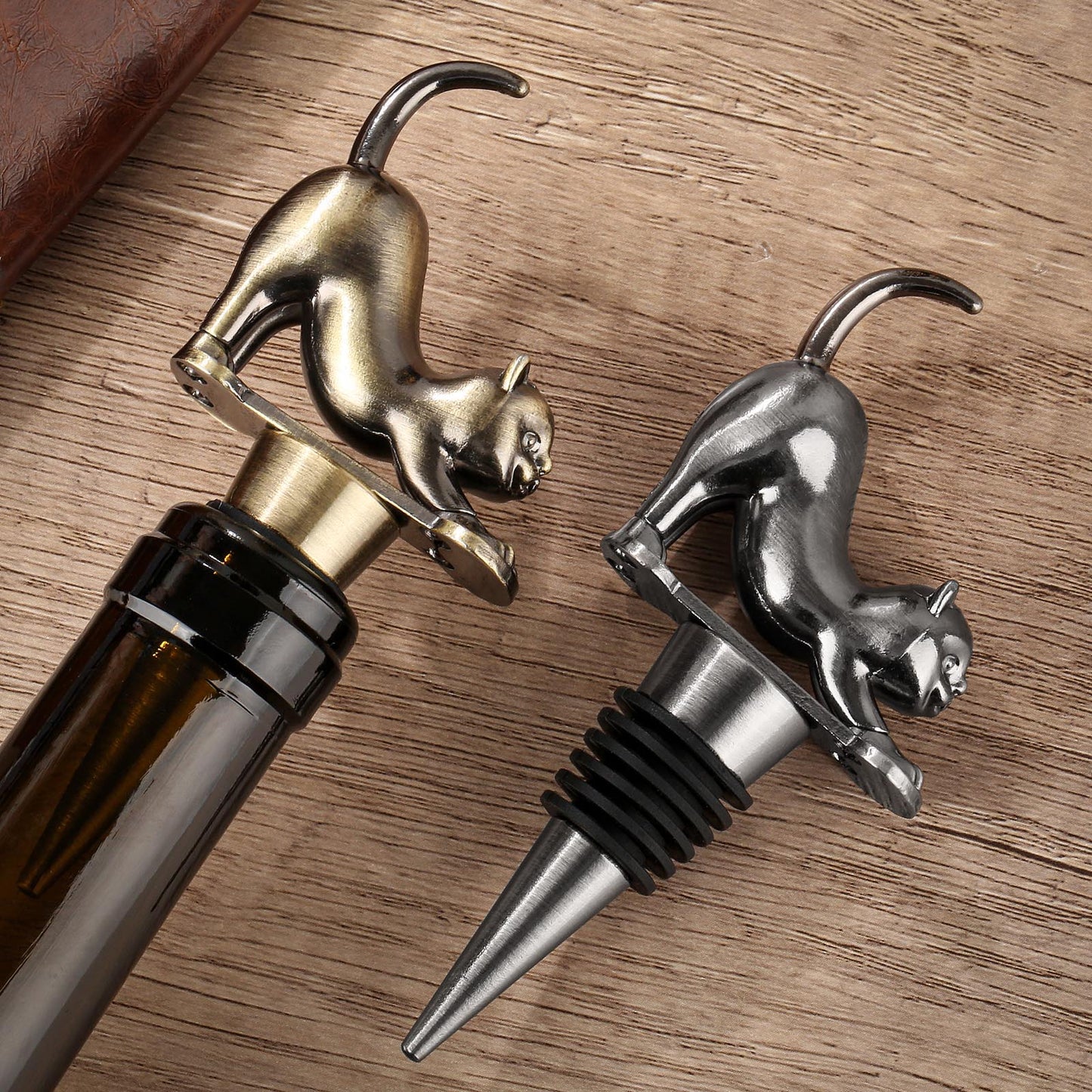 Cat Wine Stopper Set - Zinc Alloy Bottle Stopper Gift Box