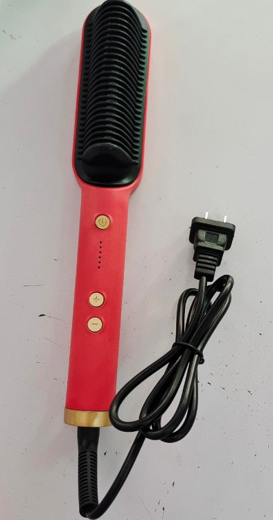 2-in-1 Hair Straightener & Curling Comb | Tourmaline Ceramic | Negative Ion Electric Hair Brush