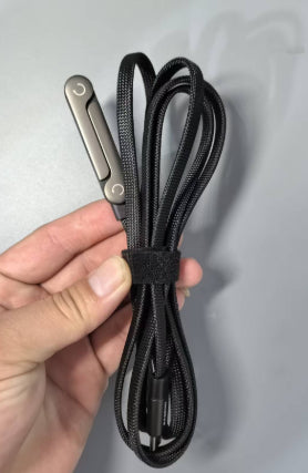 2-in-1 Fast Charging Cable with Built-In Foldable Phone Stand - 90° Elbow Braided Type-C Cable