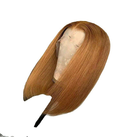 Blonde Human Hair Lace Front Wig - Natural Texture with Forehead Lace