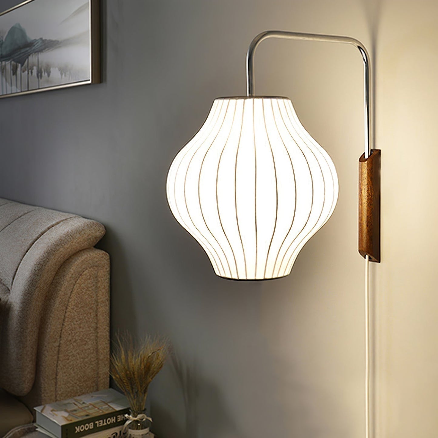 Artistic Silk Wall Sconce - Bedroom & Study Lamp