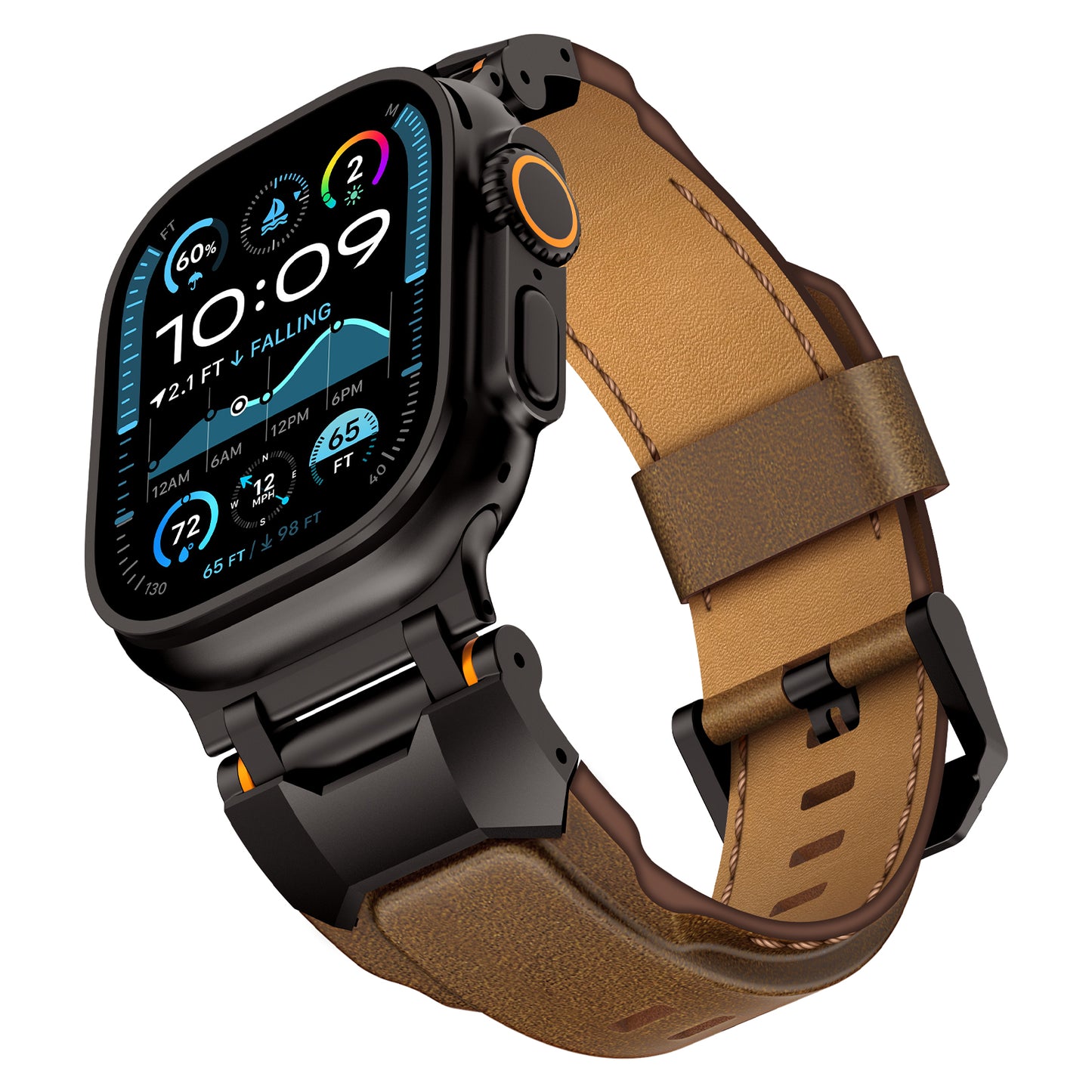 Premium Top Layer Cowhide Smartwatch Strap - Handmade Vintage Leather Band
