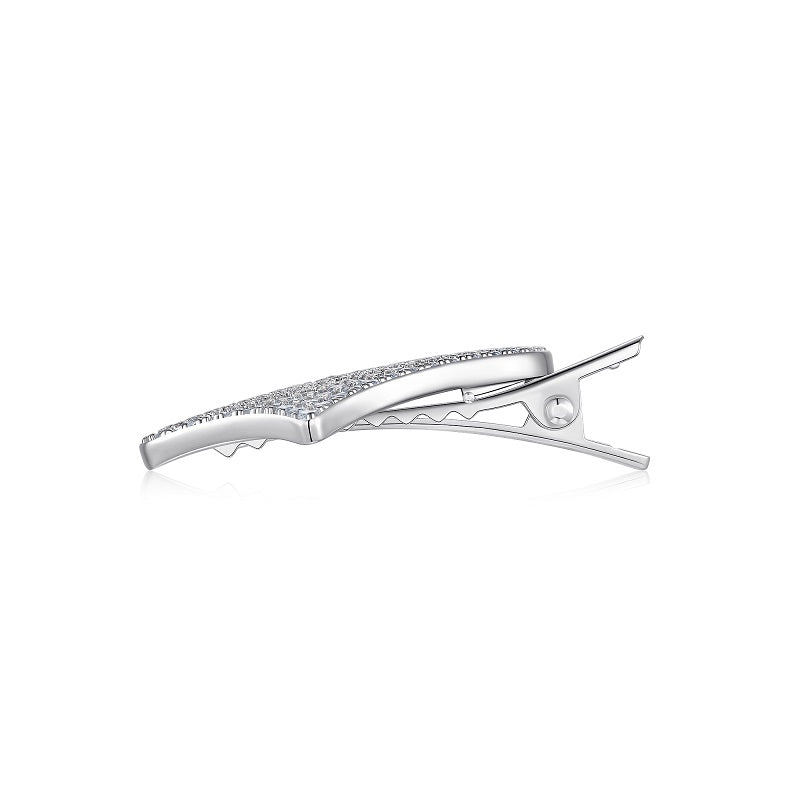 Heart-Shaped Moissanite Hair Clip - S925 Silver Platinum-Plated Accessory