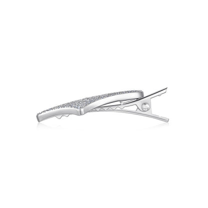 Heart-Shaped Moissanite Hair Clip - S925 Silver Platinum-Plated Accessory