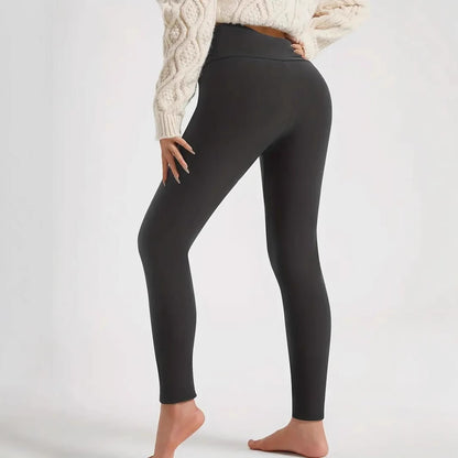 Solid Color Thickening Sports Leggings - High Elasticity Casual Pants