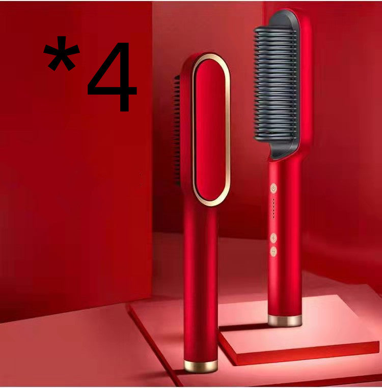 2-in-1 Hair Straightener & Curling Comb | Tourmaline Ceramic | Negative Ion Electric Hair Brush