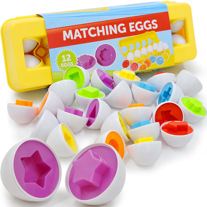 Educational Shape Matching Egg Toy Set for Toddlers - 12 Piece Learning Game