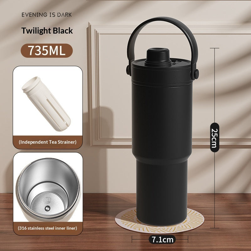 Insulated Straw Tumbler with Ceramic or Stainless Steel Liner - 725ml