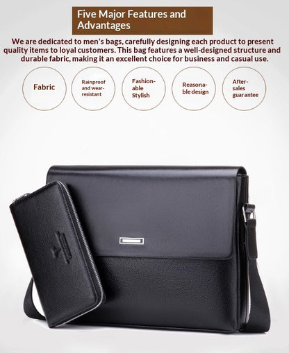 Large-Capacity PU Leather Crossbody Bag - Business & Casual Style