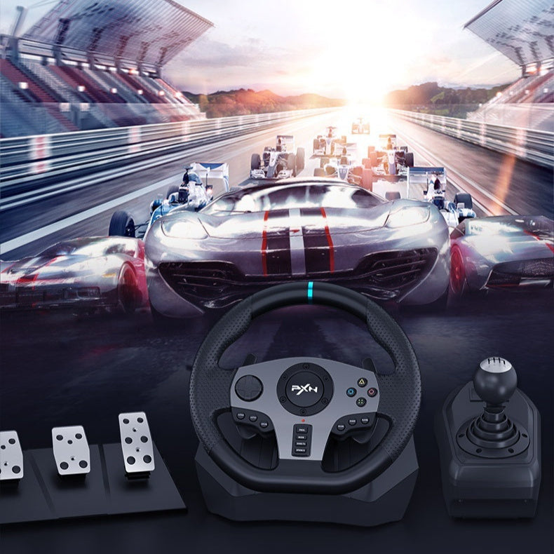PXNV9 Racing Wheel Gaming Controller - Compatible with PC PS3 PS4 Xbox One Switch