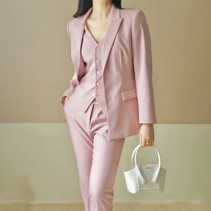 Women's Slim Pencil Pants Suit - Professional Three-Piece Set