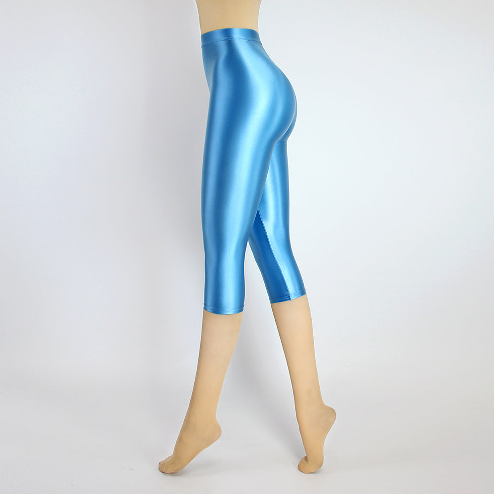 High Waist Cropped Sports Leggings - Stretch Activewear Capris