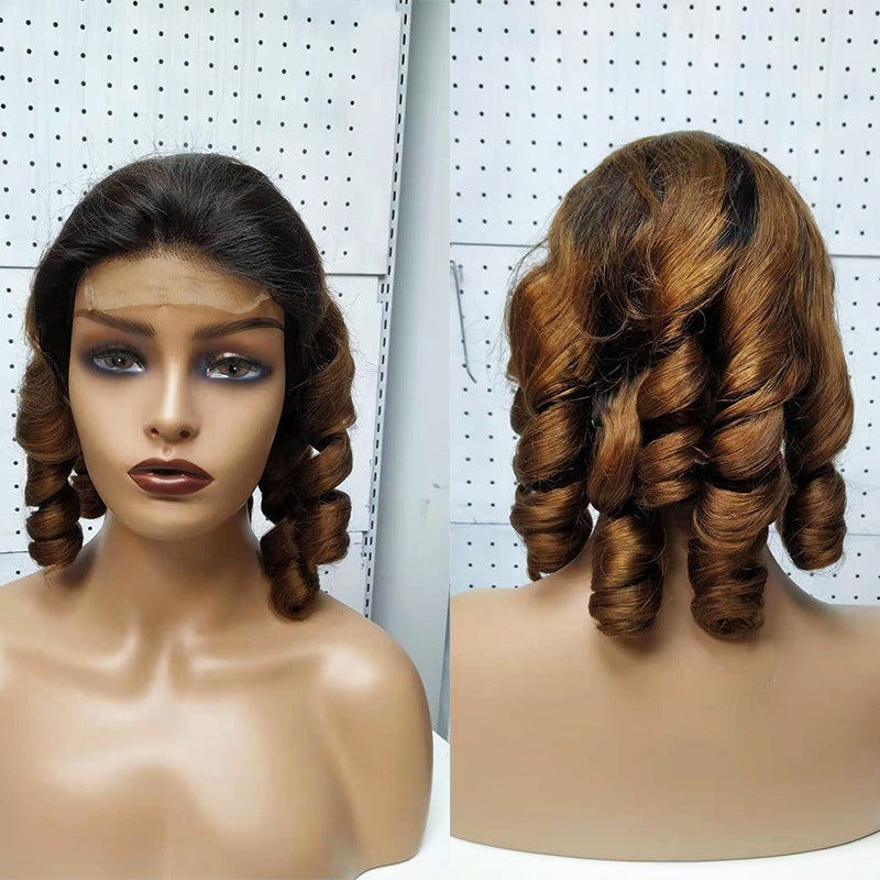 Double Drawn Funmi Hair Wigs Lace Wig Spring Curly - Real Human Hair Brazilian
