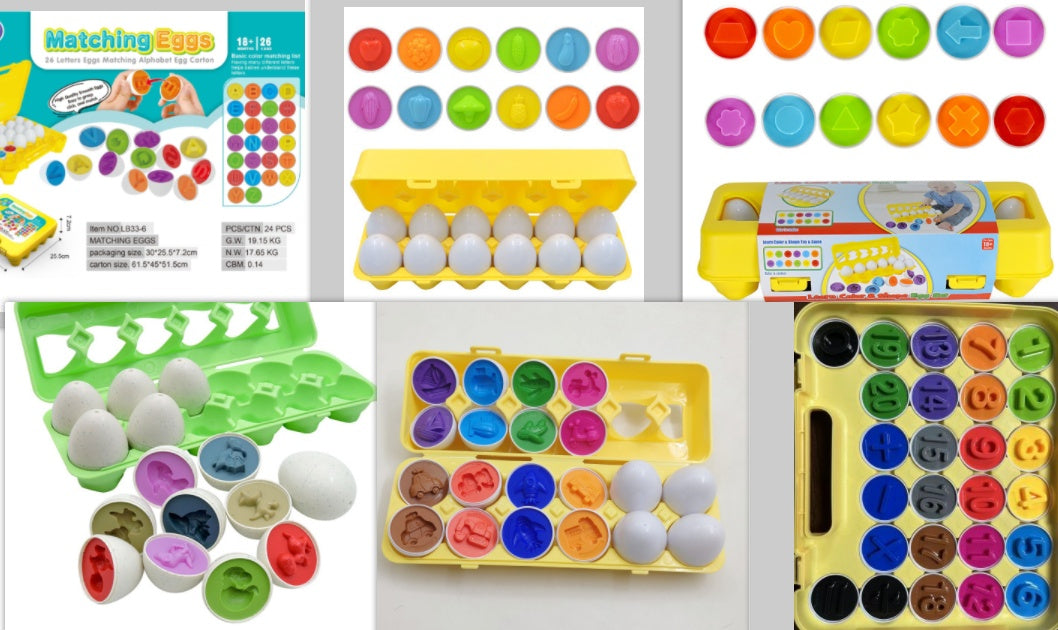 Educational Shape Matching Egg Toy Set for Toddlers - 12 Piece Learning Game